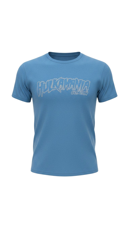 Sky Blue Reflective Hulkamania Adult T-Shirt