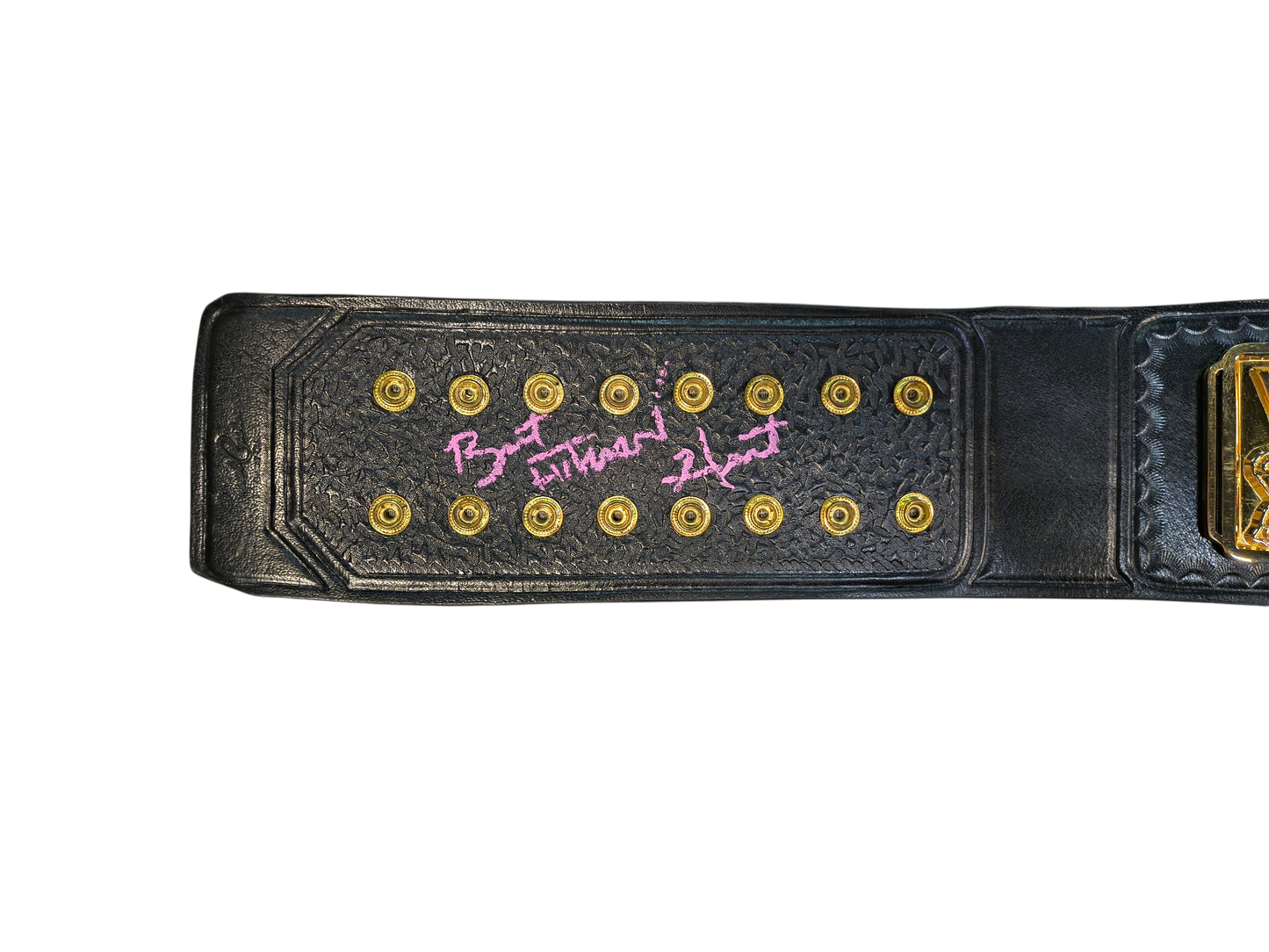 Bret "Hitman" Hart Signed 24kt Gold HD Intercontinental Replica Title Belt