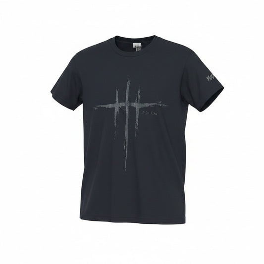 Black John 3:16 Reflective Adult T-Shirt