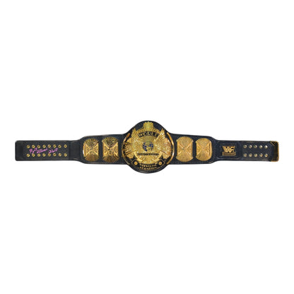 Bret "Hitman" Hart Signed 24kt Gold HD Winged Eagle Replica Title Belt