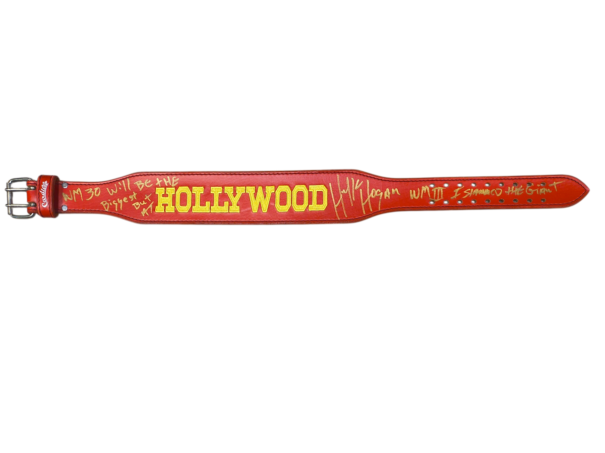 Red Hulkamania WWF Champ Cardillo Weight Belt Signed