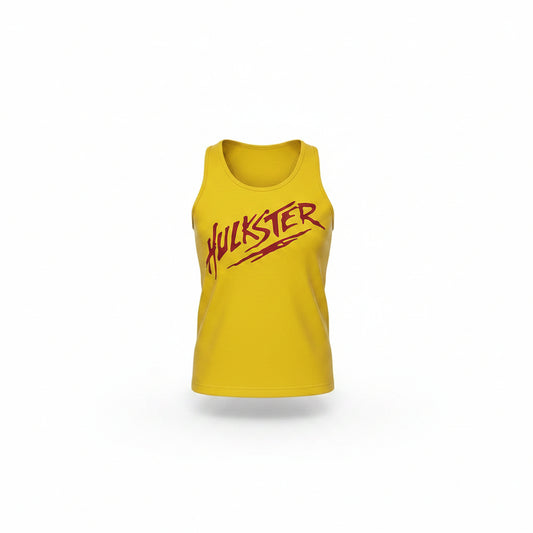 Sleeveless Yellow Hulkster Cut Off Tank Top