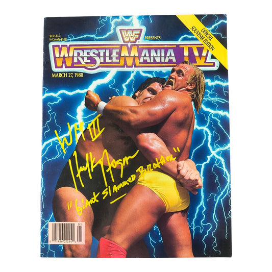 Wrestlemania IV Program Signed