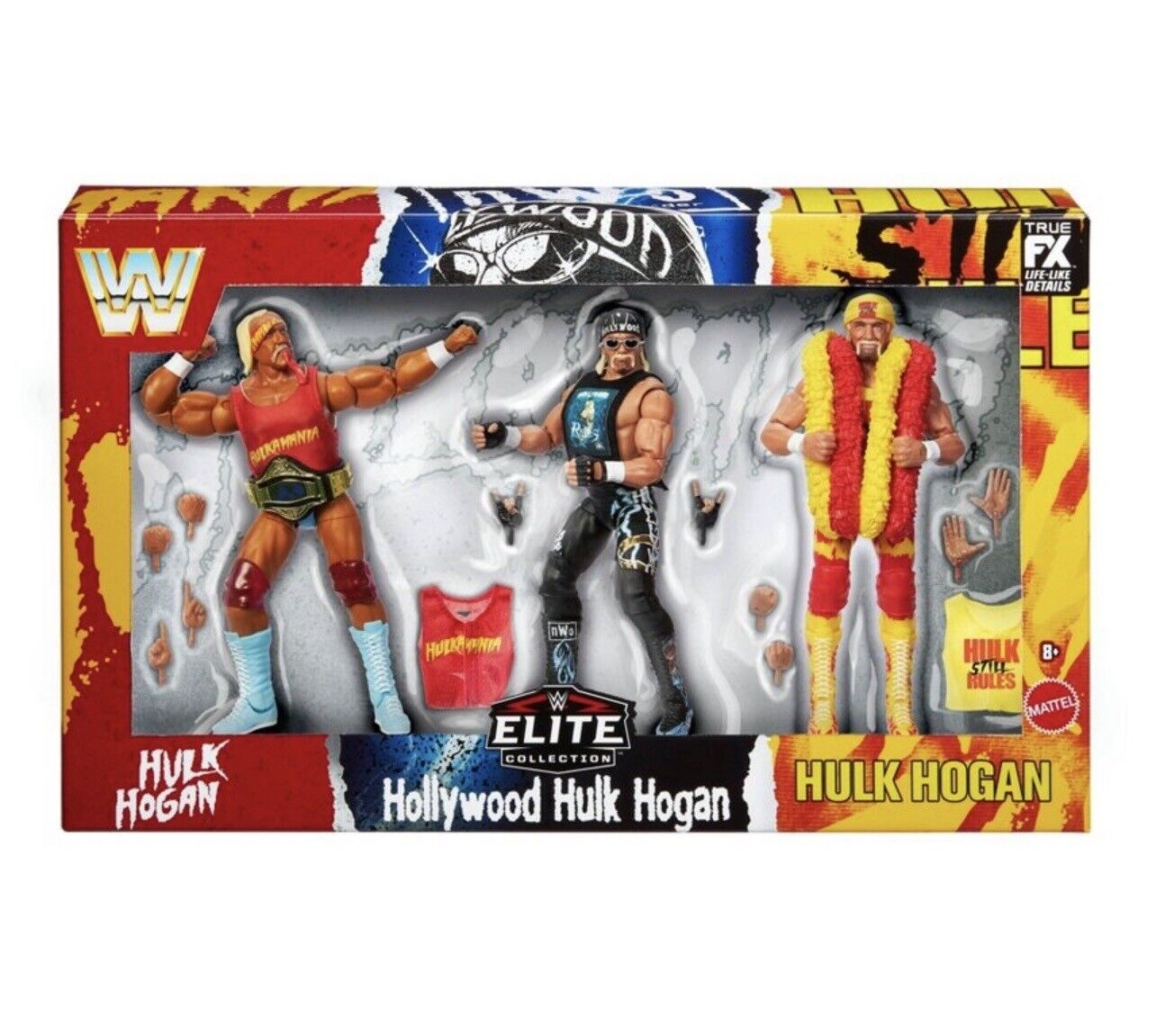 Signed WWE Elite Collection Hulkamania 40th Anniversary Action Figure Set 3pk Signed ONE Time