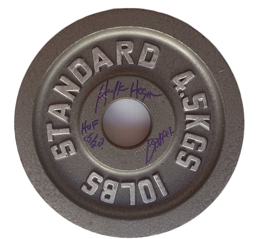 Hulk Hogan Signed Personal 10lb Weight lifting Plates