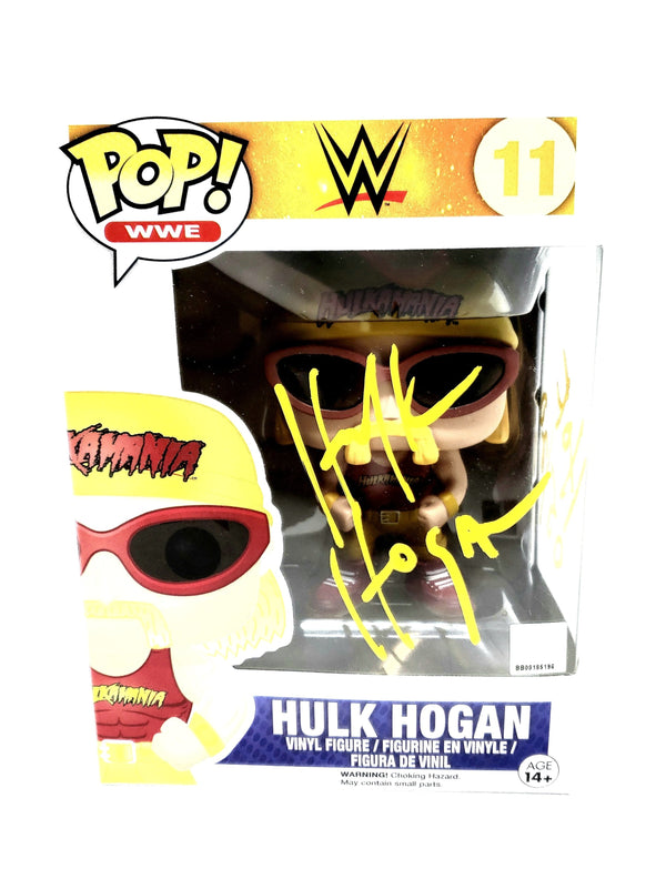 Hulk Hogan Signed Funko Pop! WWE Action Figure Hulkamania! YELLOW