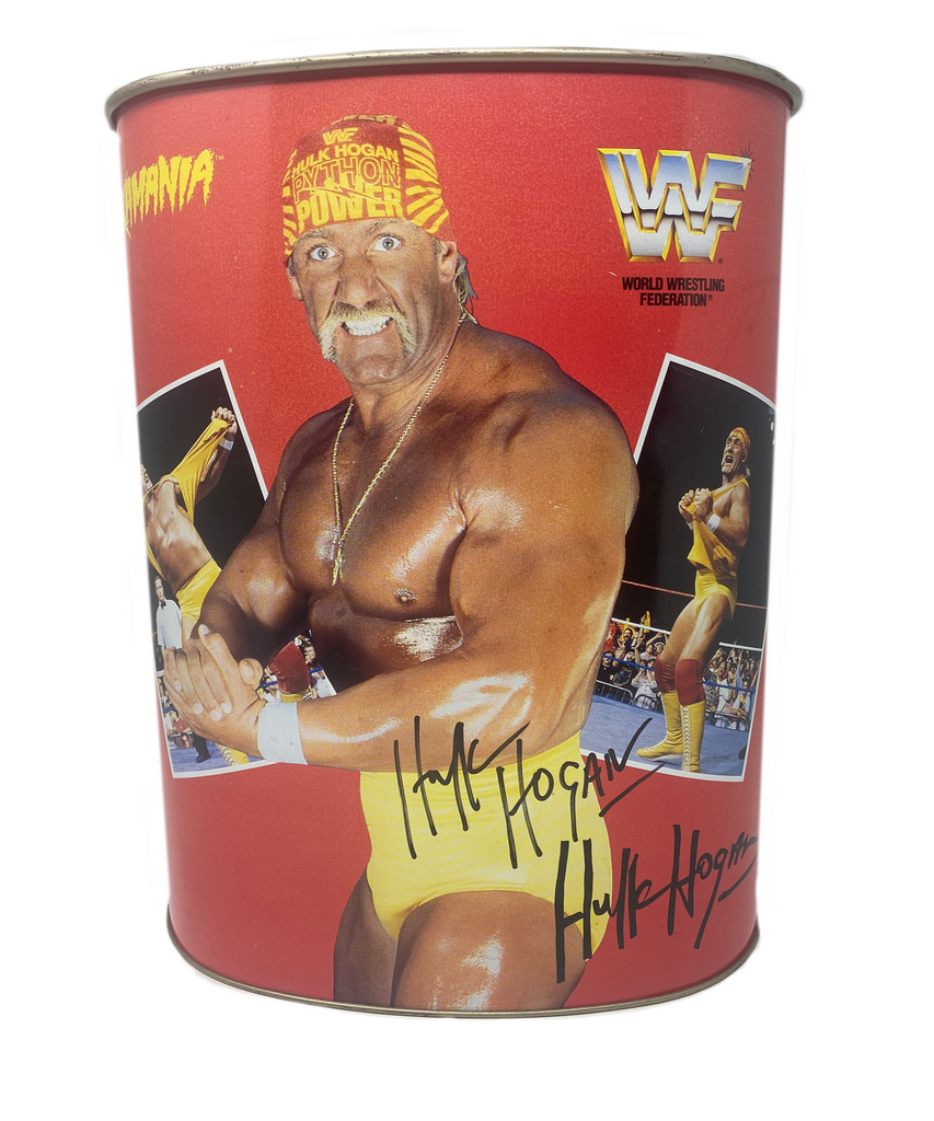 WWF Hulk Hogan & Ultimate Warrior Trash Can