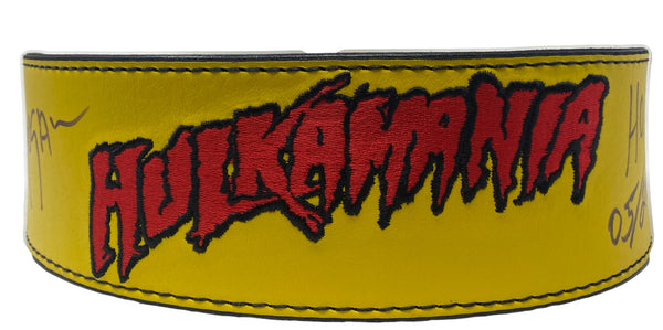 Yellow Hulkamania Signed weight belt