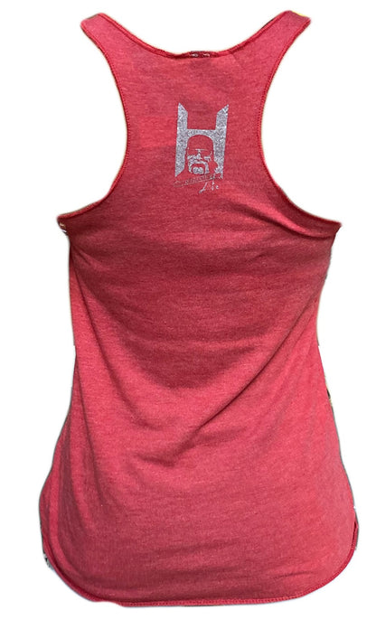 Womens Red Hulkamania Outline Tank Top