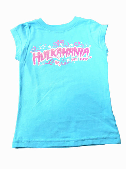 Blue Glitter Hulkamania Girls Toddler T-Shirt