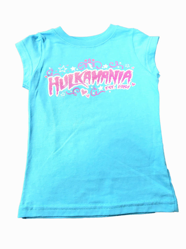 Blue Glitter Hulkamania Girls Toddler T-Shirt