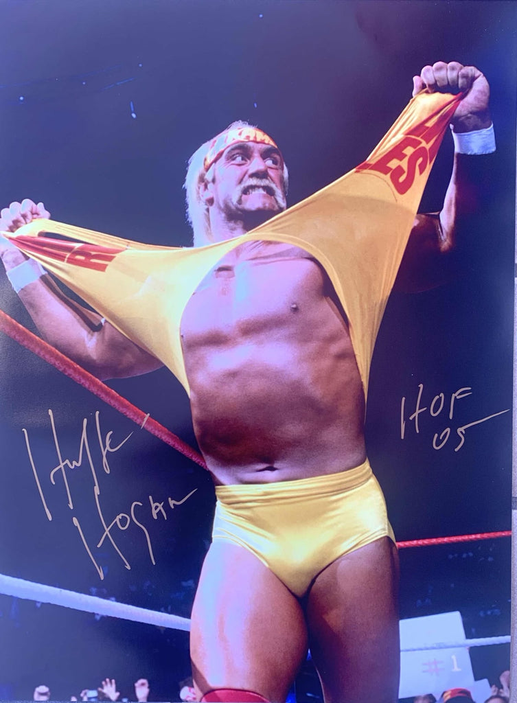 Hulk Hogan Ripping shirt Signed 16x20