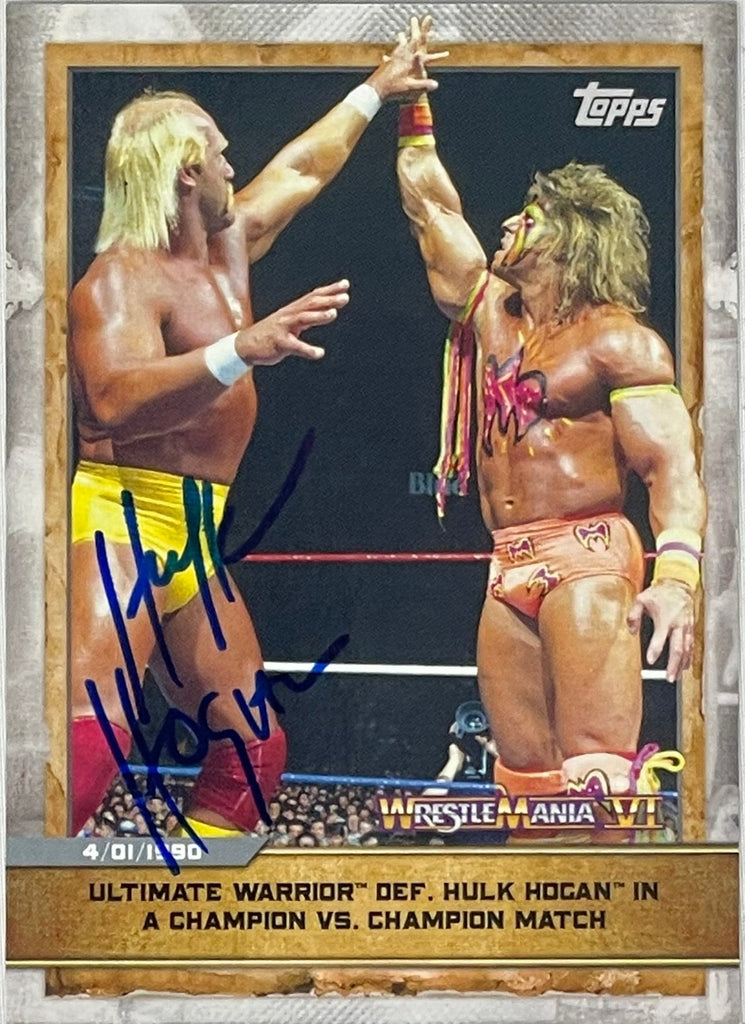 Topps Ultimate Warrior Vs Hulk Hogan Autographed