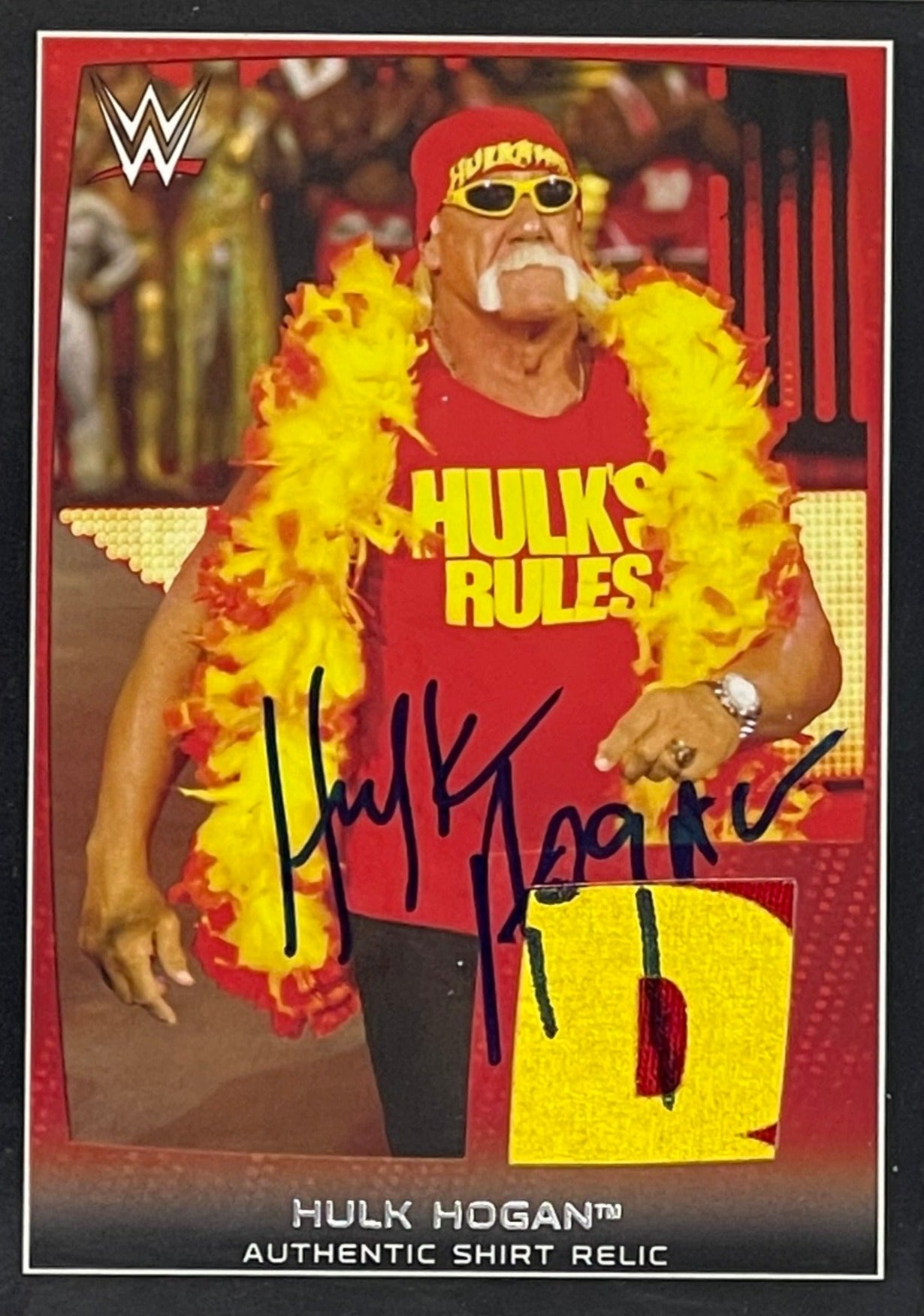 Topps WWE Shirt Relic 1 of 1 Hulk Hogan Autographed Trading Card