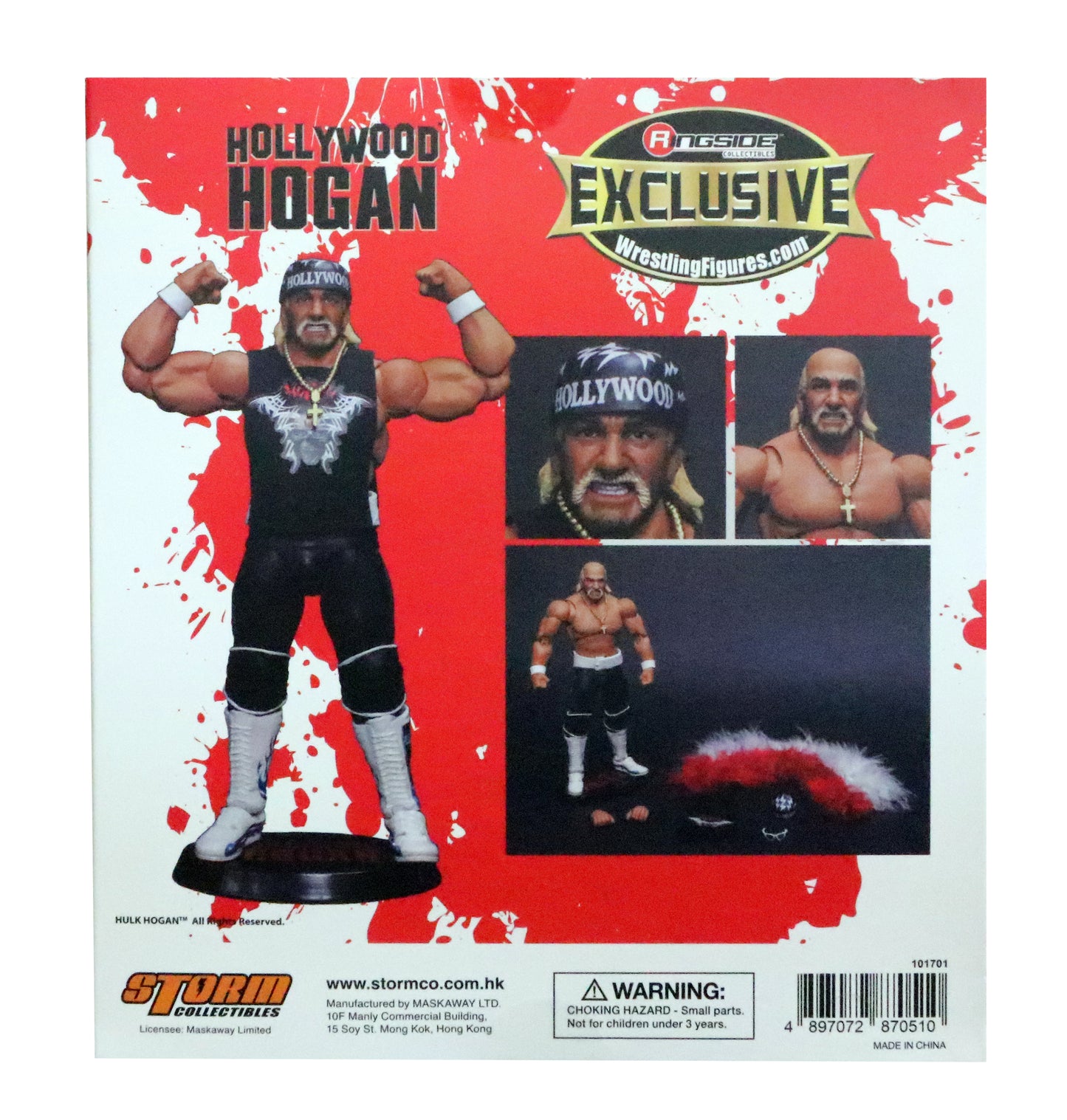 Red & White Ringside Collectibles Action Figure Hollywood Hulk Hogan Autographed Front