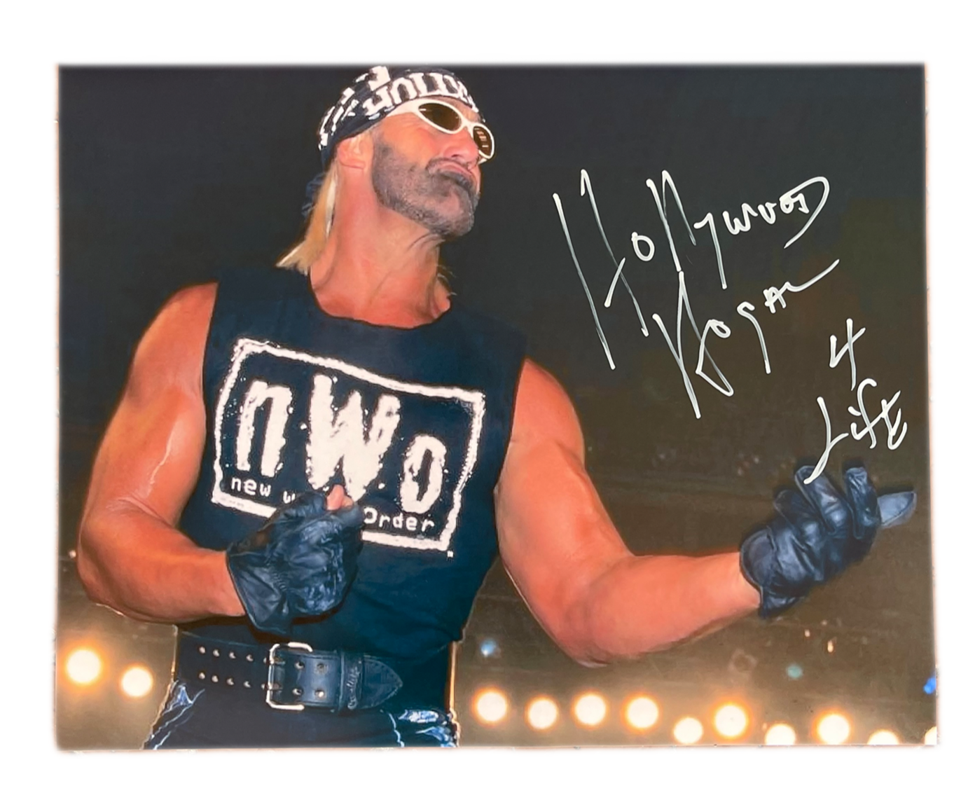 Hollywood Hogan Air Guitar Signed Poster 16x20