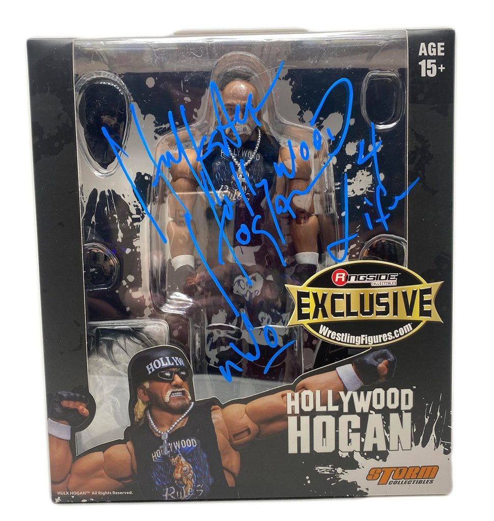 Hollywood Hogan storm collectible signed figure W/ Signed 8x10