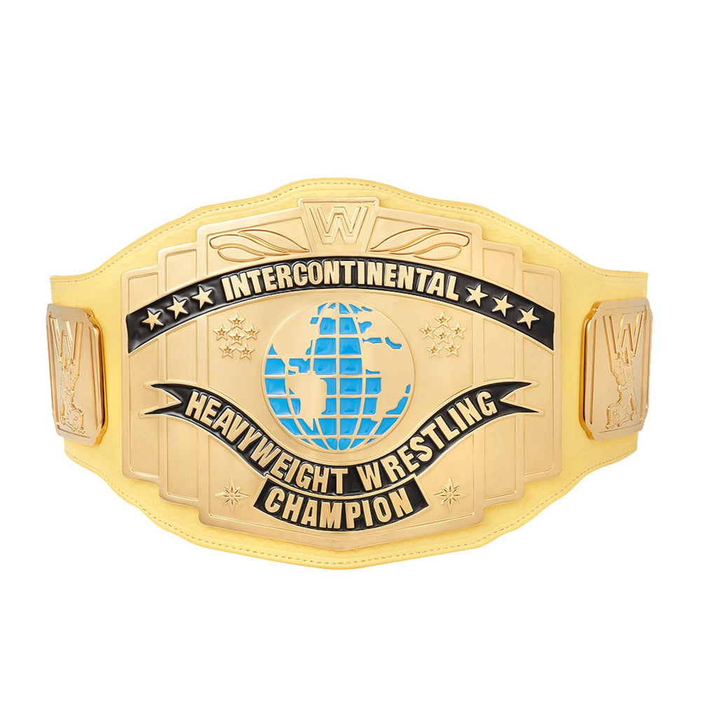 Yellow Replica Intercontinental WWE Championship Title Belt Front