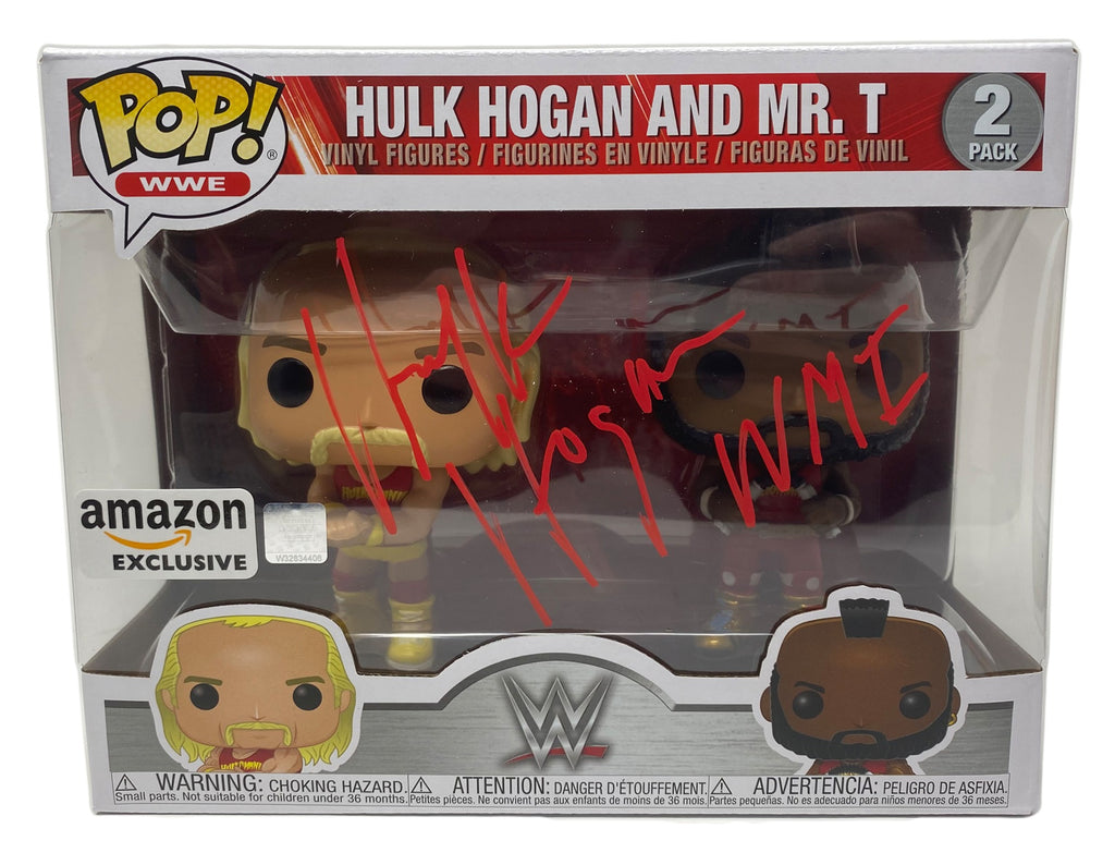 Hulk Hogan & Mr. T, Hulkamania 2 Pack,Red Amazon Exclusive (51720) Signed Funko Pop! WWE -