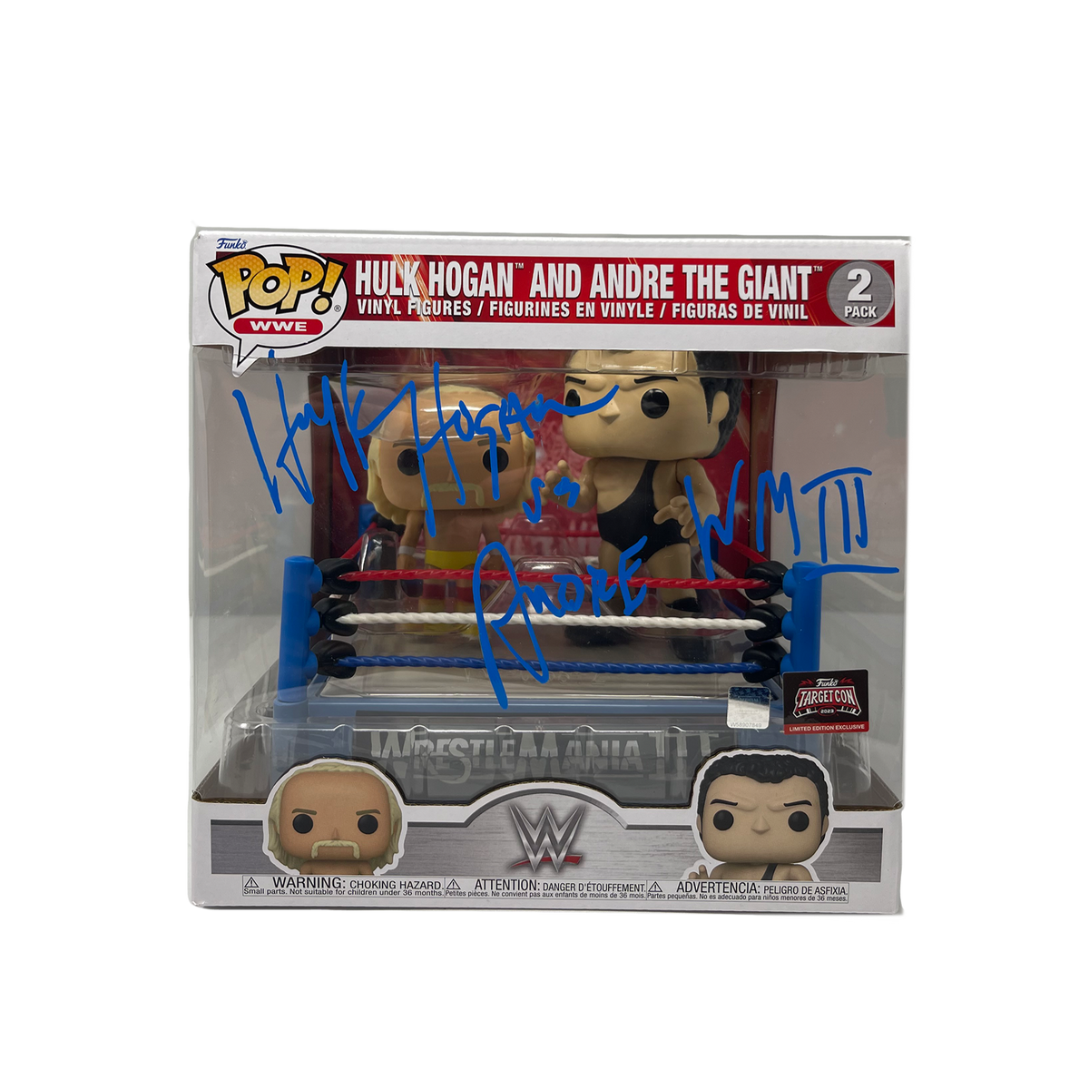 Signed Hulk Hogan vs Andre the Giant Funko Pop! in Ring 2 pack
