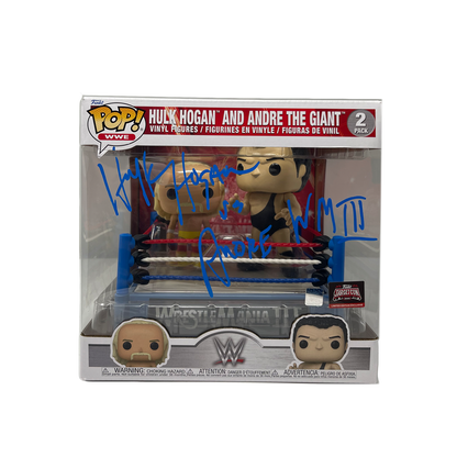 Signed Hulk Hogan vs Andre the Giant Funko Pop! in Ring 2 pack