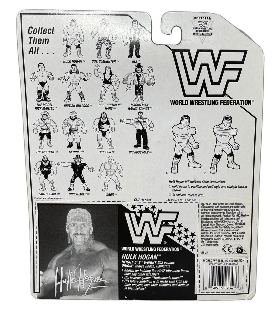 WWF Hasbro Hulk Hogan Hulkster Slam 1992 Action Figure WWF Hasbro Hulk Hogan Hulkster Slam 1992 Action Figure