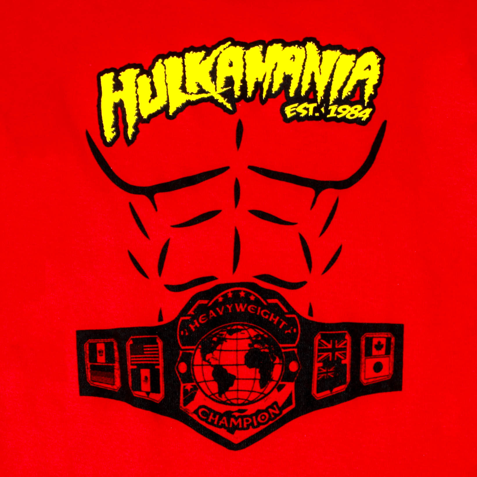 Red Hulkamania Heavyweight Champion Shirt Kids