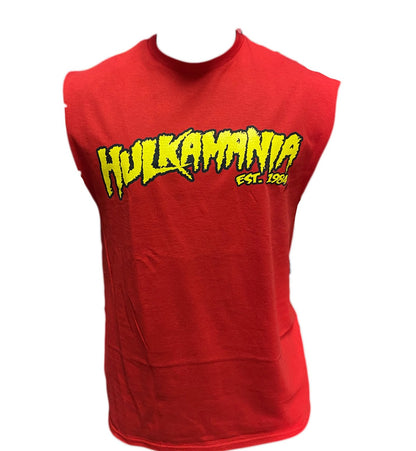 Sleeveless Red Hulkamania Cut Off Tank Top