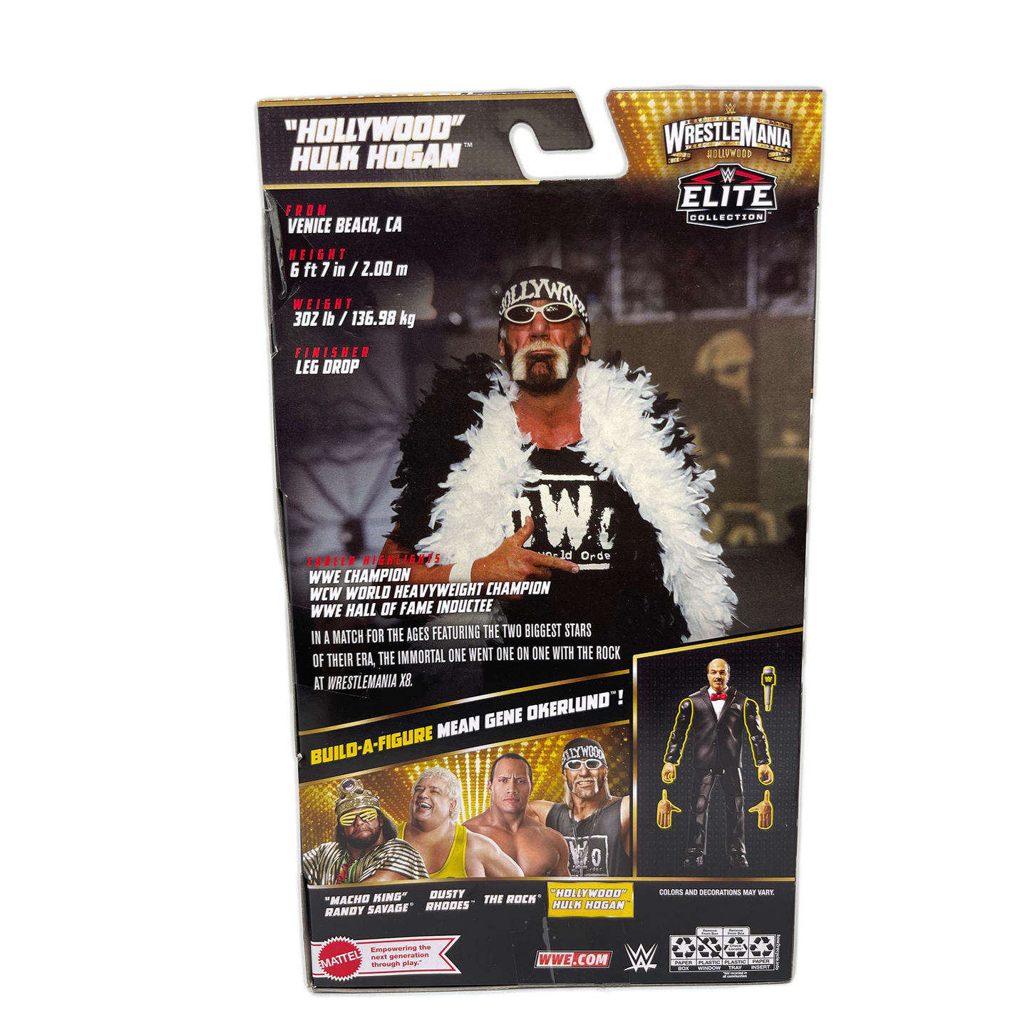 Signed WWE Elite Collection Hollywood Hogan WrestleMania Action Figure
