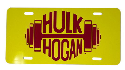 Yellow Dumbell License Plate