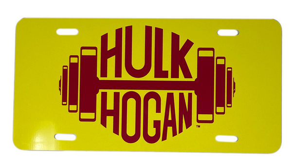 Yellow Dumbell License Plate