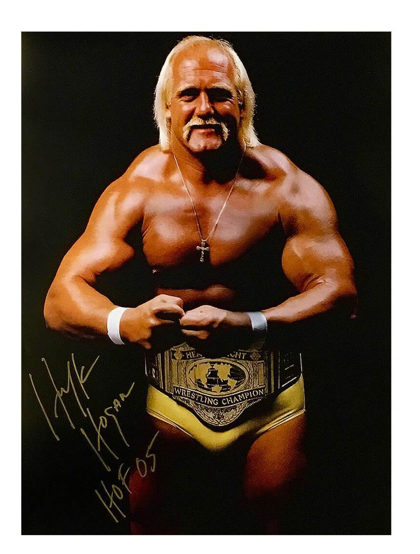 Hulk Hogan Signed Crab Pose Poster