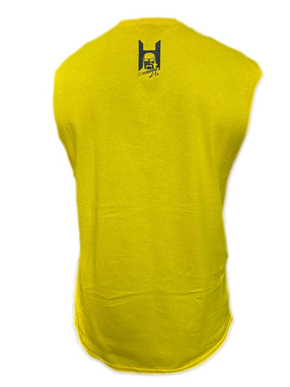 Sleeveless Yellow Hulkster Cut Off Tank Top