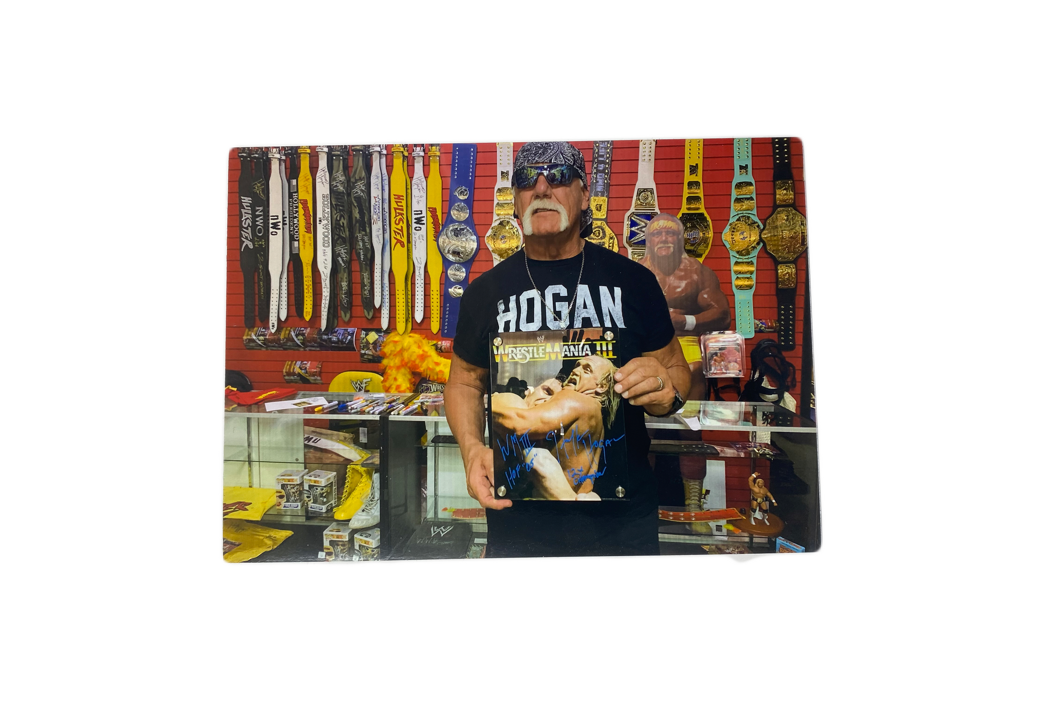 Official Wrestlemania 3 WWE Autographed Plaque Hogan's Beach Shop